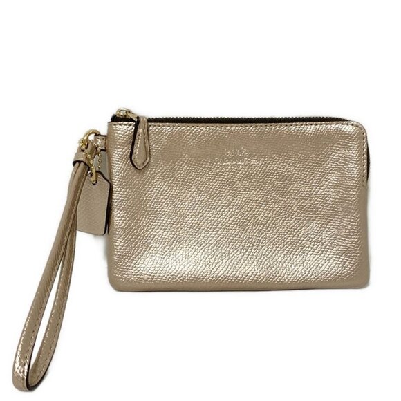 Auth COACH - F54626 Rose Gold Leather Pouch - Picture 1 of 7